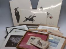 Large quantity signed etchings and other prints,