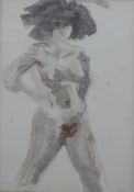 Watercolour nude monogrammed to corner MD 86,