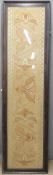 Art Nouveau style tapestry panel in oak frame,