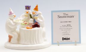 Coalport Snowman limited edition figure The Merry Trio 374 / 2000 with original box and certificate