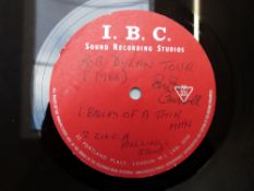 Bob Dylan - IBC single sided acetate of Ballad of a Thin Man and Like a Rolling Stone including