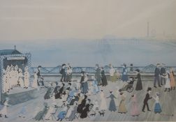 Helen Bradley signed print Fred Walmsley's 'Concert Party', with blind stamp,