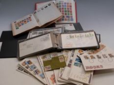 All world stamp albums and three first day cover albums circa 1970's