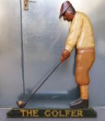 Carved wooden advertising figure 'The Golfer',