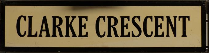 Vintage metal street sign Clarke Crescent, 19.