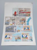 Arthur Ransom original coloured pen, ink and watercolour comic artwork for Dangermouse,