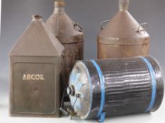 Four vintage car oil or similar cans,