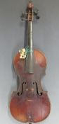 German, Mittenwald late 19thC (c1880) half size violin, labelled Giuseppe Guarnerius,