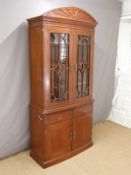 Late 19th / early 20thC style hardwood bookcase W102 x D42 x H232cm