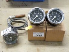 Two 100psi pressure gauges and a temperature gauge