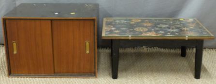 Retro coffee table with glass top,