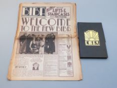 Biba 1976 diary and related Biba retro fashion newspaper