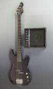 Hohner Rockwood bass guitar in black lacquered finish, LX100B,