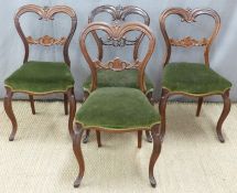 Set of four Victorian balloon-back dining chairs