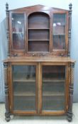 Mahogany bookcase or display cabinet,