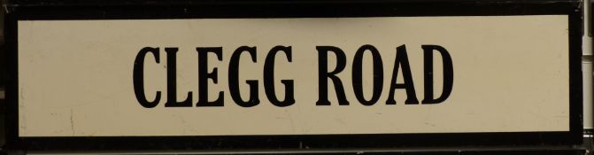 Vintage metal street sign Clegg Road, 19.