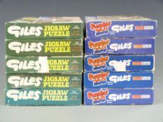Group of Giles jigsaw puzzles Beaverbrook Newspapers 1976 in pictorial card boxes (10)