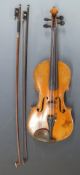 Anonymous early 20thC full size violin with 36cm two-piece flame back,