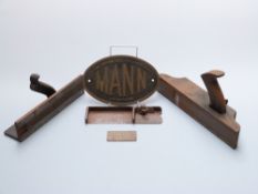 A quantity of printing machine collectibles including plane file and makers' plates from a large