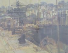Moira Huntly signed limited edition 189/550 print of Bristol Harbour,