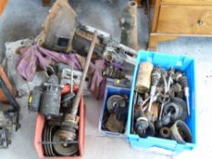 Two 1600E Ford Cortina gearboxes and a large quantity of parts