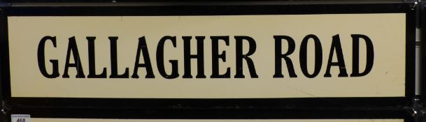 Vintage metal street sign Gallagher Road, 19.
