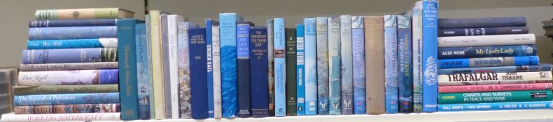 Approximately 50 shipping interest books including sailing ships, Trafalgar,