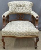 19thC/early 20thC armchair with pierced and carved decoration