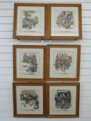 Six House of Zara advertising prints by Ronald Embleton,