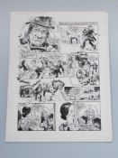 Mike Noble original pen and ink comic artwork for Worzel Gummidge,
