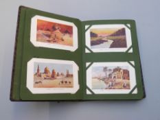Edwardian postcard album with cards relating to Egypt / Cairo, Constantinople, Leamington, romantic,