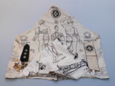 Two St John Ambulance training slings, silk armband,