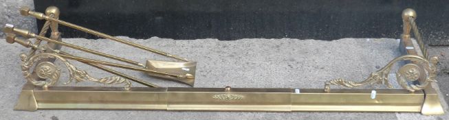 Brass fire fender and companion set