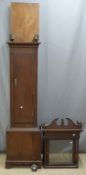 19thC oak longcase clock case and hood,