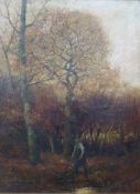 Ernest Gabriel Mitchell (1859-1928) oil on canvas Autumn's Solitude, A Quiet Glade,