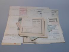 Collection of share certificates including mining,