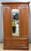 Victorian mahogany mirror door wardrobe,