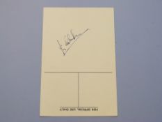 Jim Clarke (F1 motor racing) autographed embarkation card,