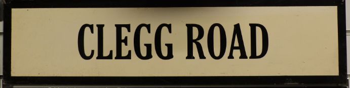 Vintage metal street sign Clegg Road, 19.