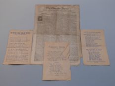 Three 19thC Stroud interest flyers including election song, victory song etc,