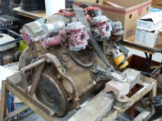 Four cylinder OHC car engine, believed ex Vauxhall VX490,