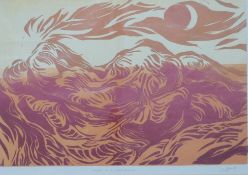 Clifford lithograph or similar Nude in a Landscape,