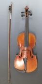 Anonymous late 19thC full size German violin with single piece 35.