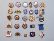 Approximately 25 1920's and later enamel bowling club badges including South African British Tours