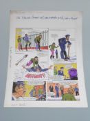 Graham Allen original coloured pen and ink comic artwork for Please Sir,