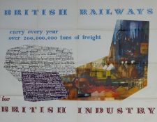 British Railways freight train promotional poster (E) (PP1197), 100 x 123cm, artist F.