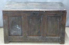 Antique oak panelled coffer,