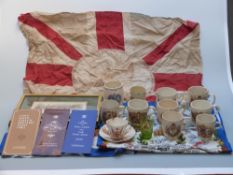 A quantity of Royal collectables including limited edition silk picture of the state coach,