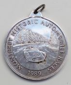 Monterey Historic Automobile Races 1989 World Sports Car Champions 1959 hallmarked silver medal.