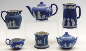 A collection of Wedgwood Jasperware including teapot,